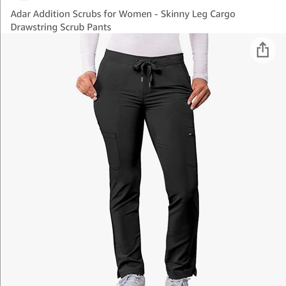 Adar Addition Skinny Leg Cargo Drawstring Women’s Scrub Pants